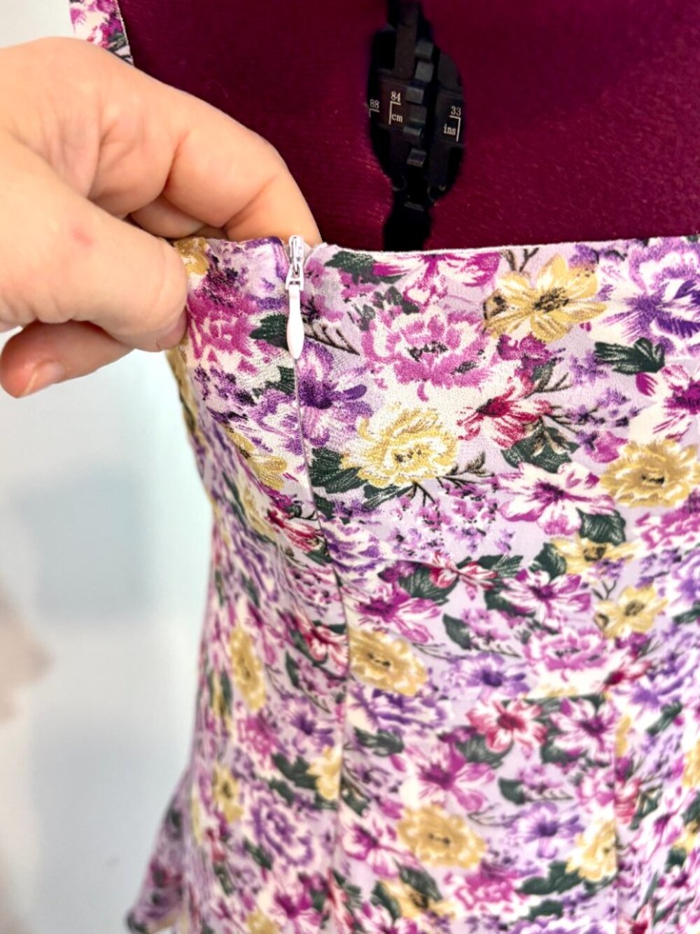 SHEIN One Shoulder Ruffle Hem Dress Pink Purple Floral Maxi Dress sz L - Picture 6 of 11